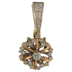 Colgante Flor de Diamantes Bicolor 14K 0,50ct