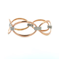 14k Two Tone Diamond Modern Bracelet