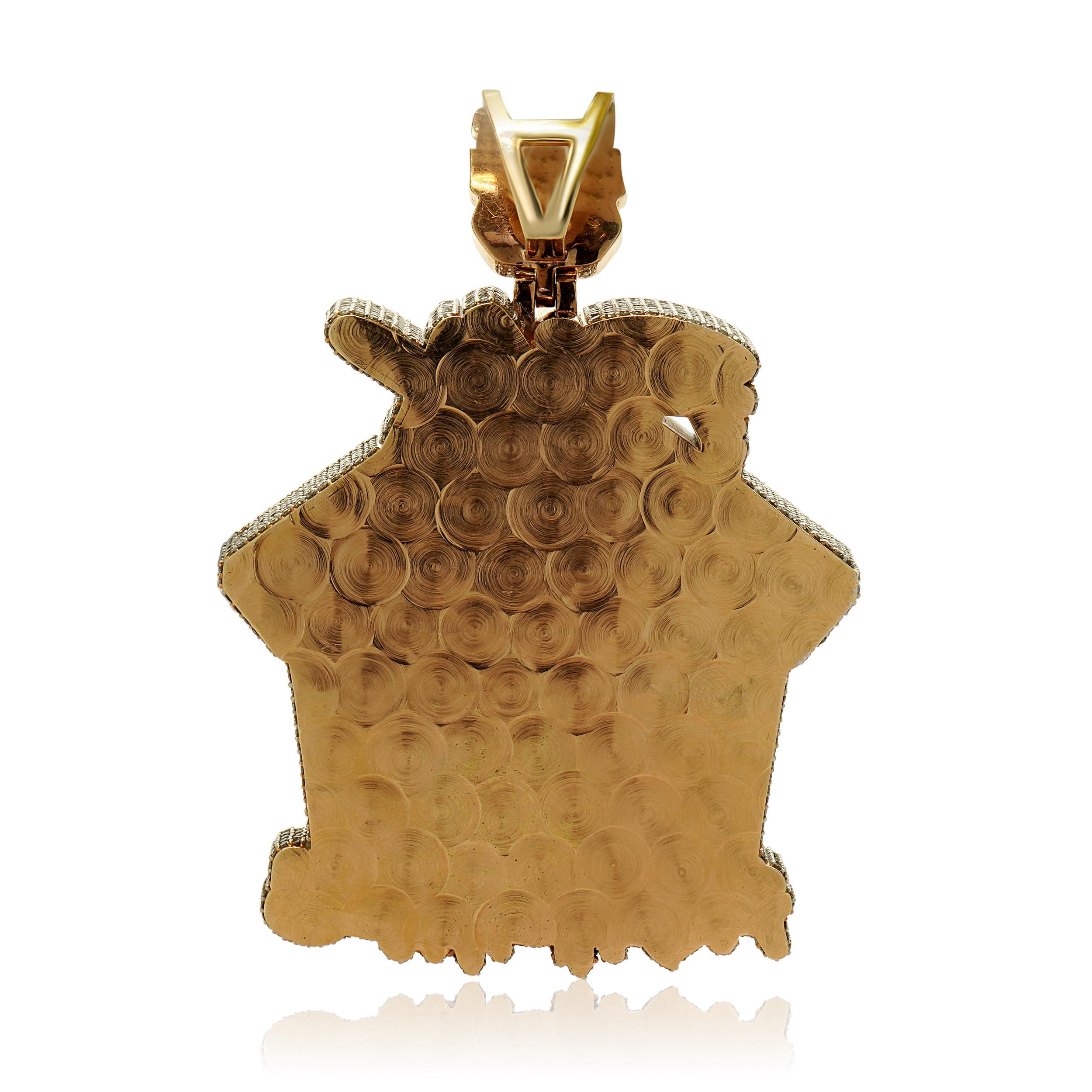 14k Pendentif deux tons diamant Phoenix Exoctic Frenchies Bon état - En vente à Scottsdale, AZ
