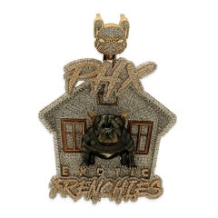 14k Zwei-Ton-Diamant Phoenix Exoctic Franzosen Anhänger