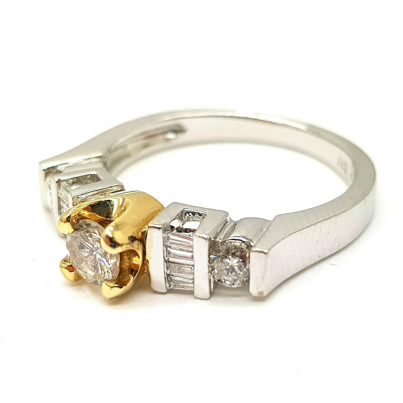  14 Karat Two-Tone Diamond Ring In New Condition In Los Angeles, CA