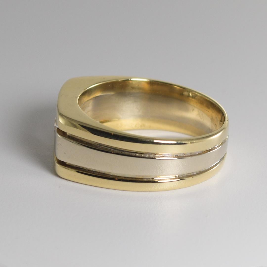 Women's or Men's 14K Two-Tone Gold Diamond Solitaire Ring 0.75ct For Sale