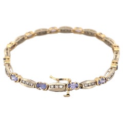 14K Two Tone Diamond & Tanzanite Bracelet