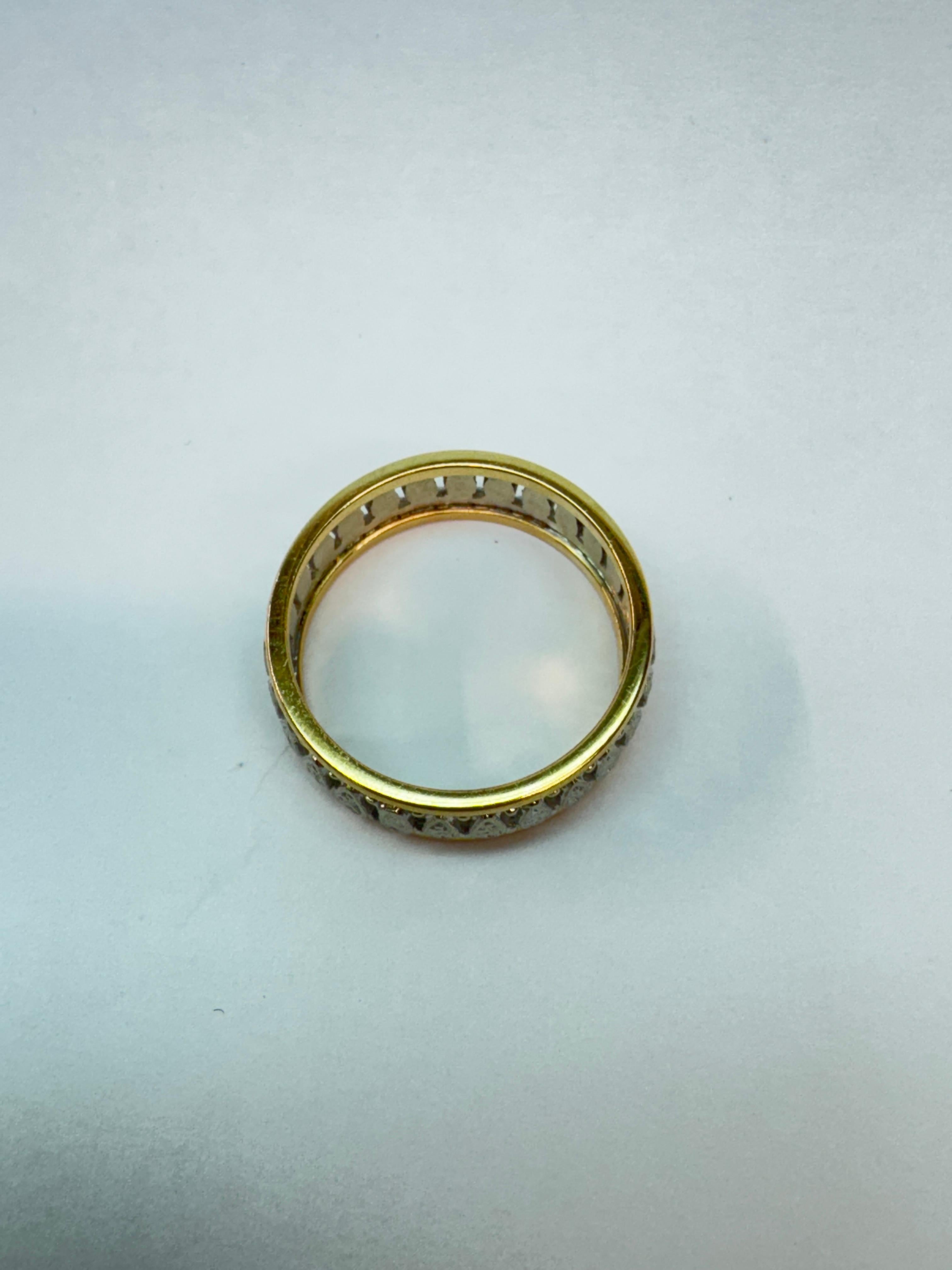 Alianza de Boda Elegante Bicolor 14K en venta 3