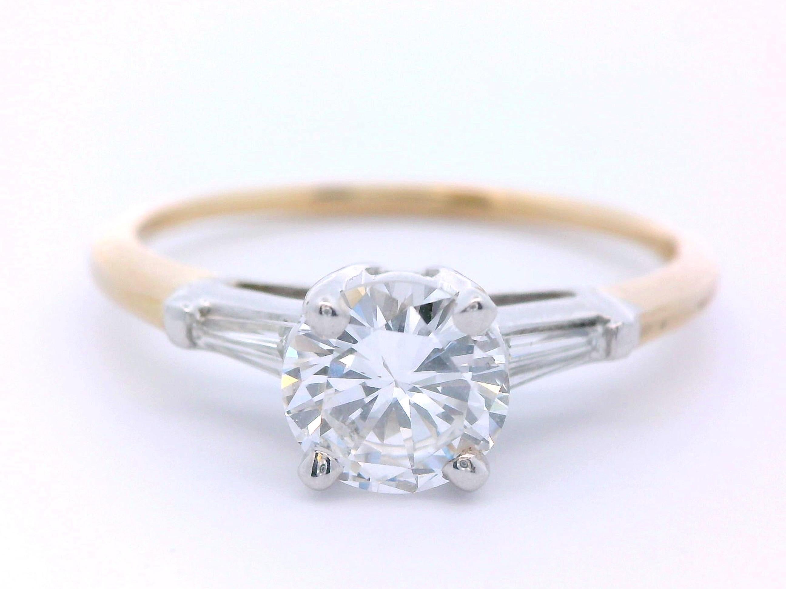 14k Zweifarbiger Verlobungsring & Ehering Set im Angebot 2