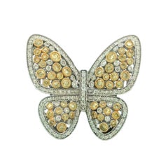 14k Two-Tone Gold 0.55ct tw Round-cut Natural Diamond Butterfly Ring (Size 6.5)
