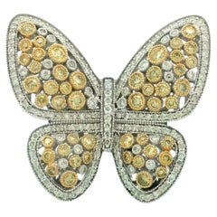 14k Two-Tone Gold 0.55ct tw Round-cut Natural Diamond Butterfly Ring (Size 6.5)
