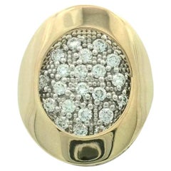 14k Two-Tone Gold 0.55ct tw Round-cut Natural Diamond Disc Ring (Size 6.5)