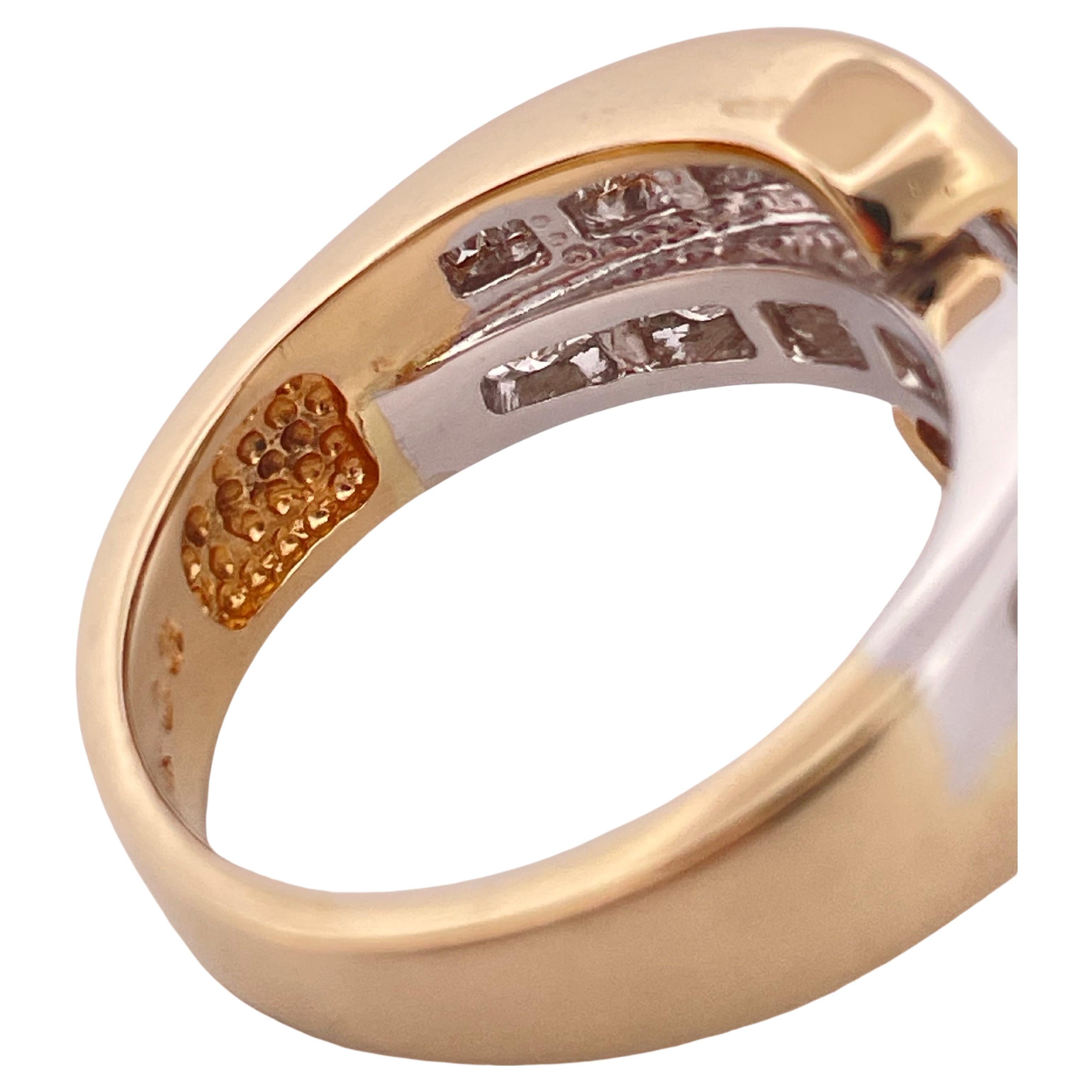 Anillo de diamantes H-I SI1 de oro de 14k en dos tonos de 0,75 ctw en Bueno estado para la venta en Sewickley, PA