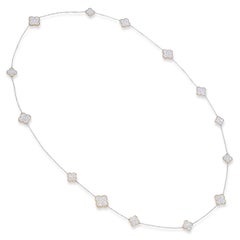 14k Two-tone Gold 13.65tcw H VS Diamond Alhambra Necklace