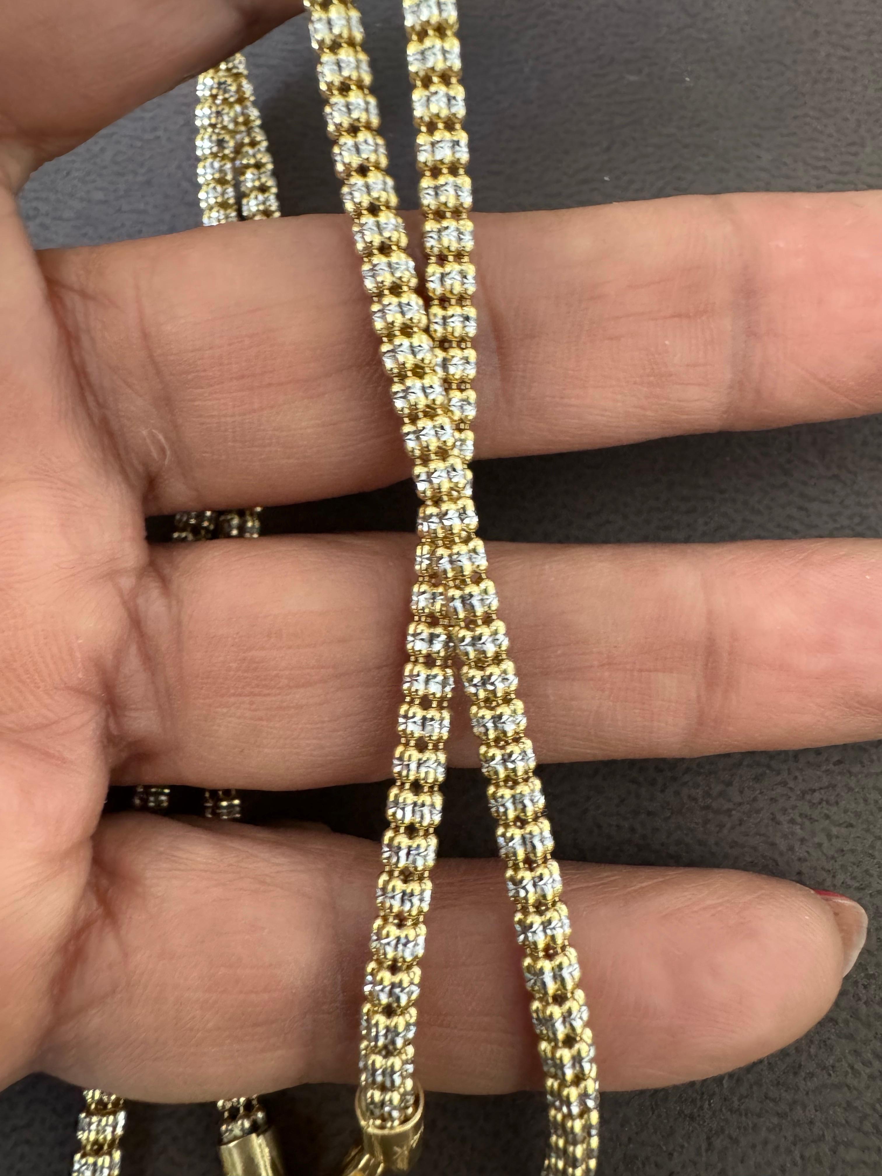 14k Two Tone Gold 22