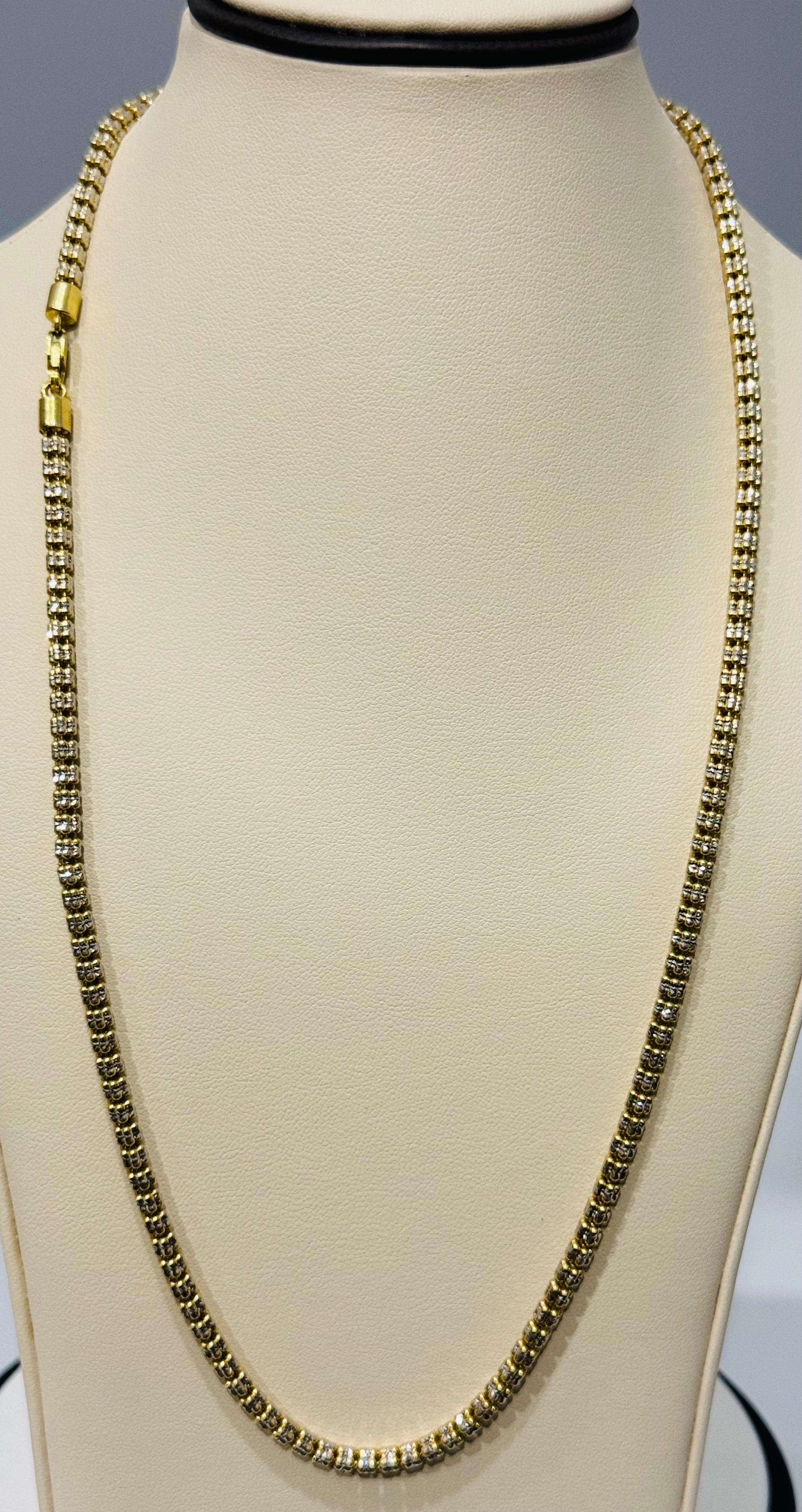 Women's or Men's 14k Two Tone Gold 22
