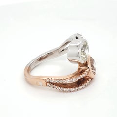 14k Two-Tone Gold 2.32ct Oval-cut and Round Two Stone Diamond Ring (Size 7)