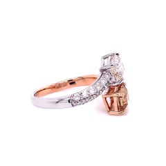 14k Two-Tone Gold 2.50ct Oval-cut and Round Two Stone Diamond Ring (Size 7)
