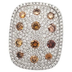 14k Two-Tone Gold 4.87 carat Natural Fancy Color Diamond Cocktail Ring