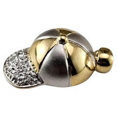 14K Two-Tone Gold and Diamond Baseball Cap Charm/Pendant #23555