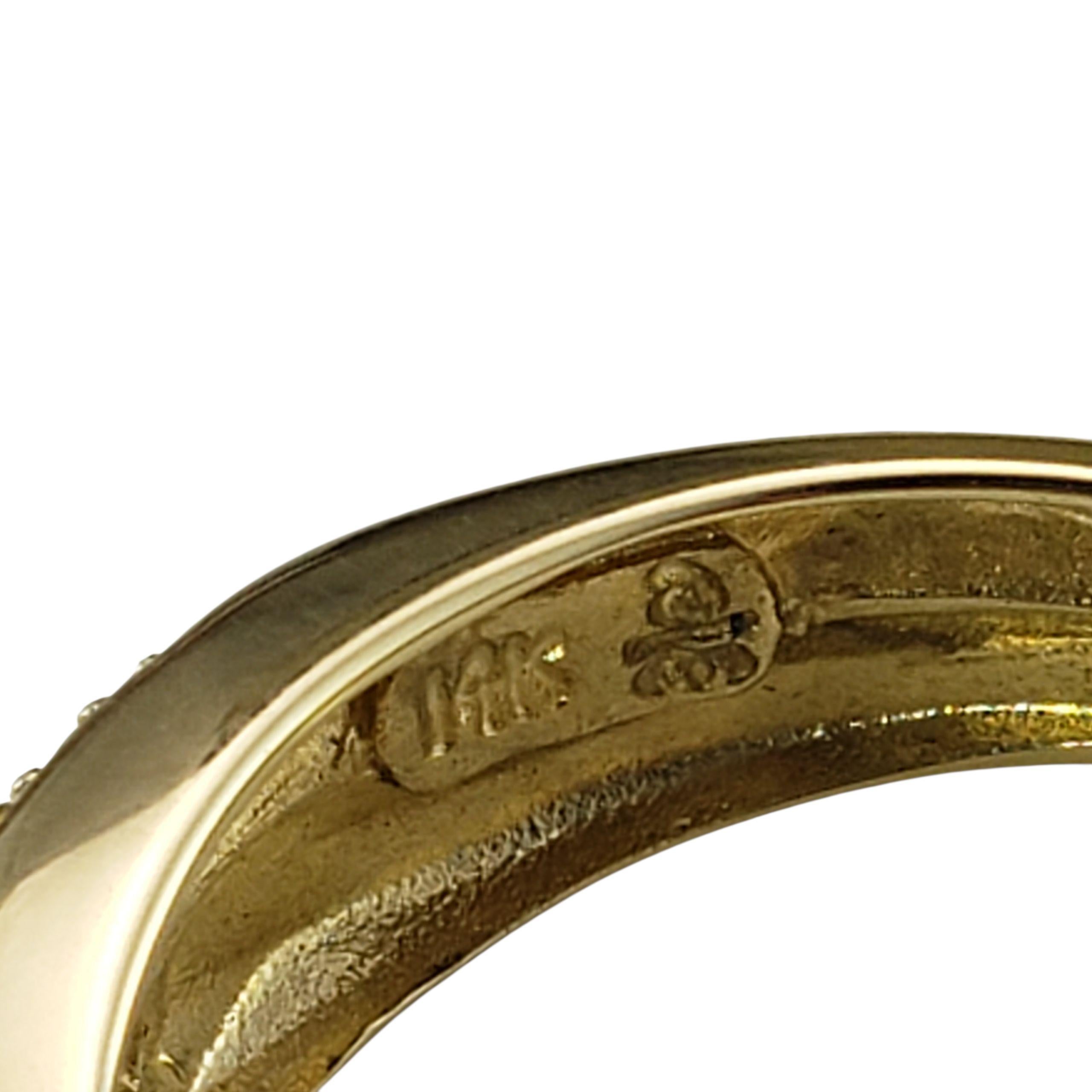 Donna Anello a fascia incrociata in oro e diamanti bicolore 14K misura 7,5 #23023 in vendita