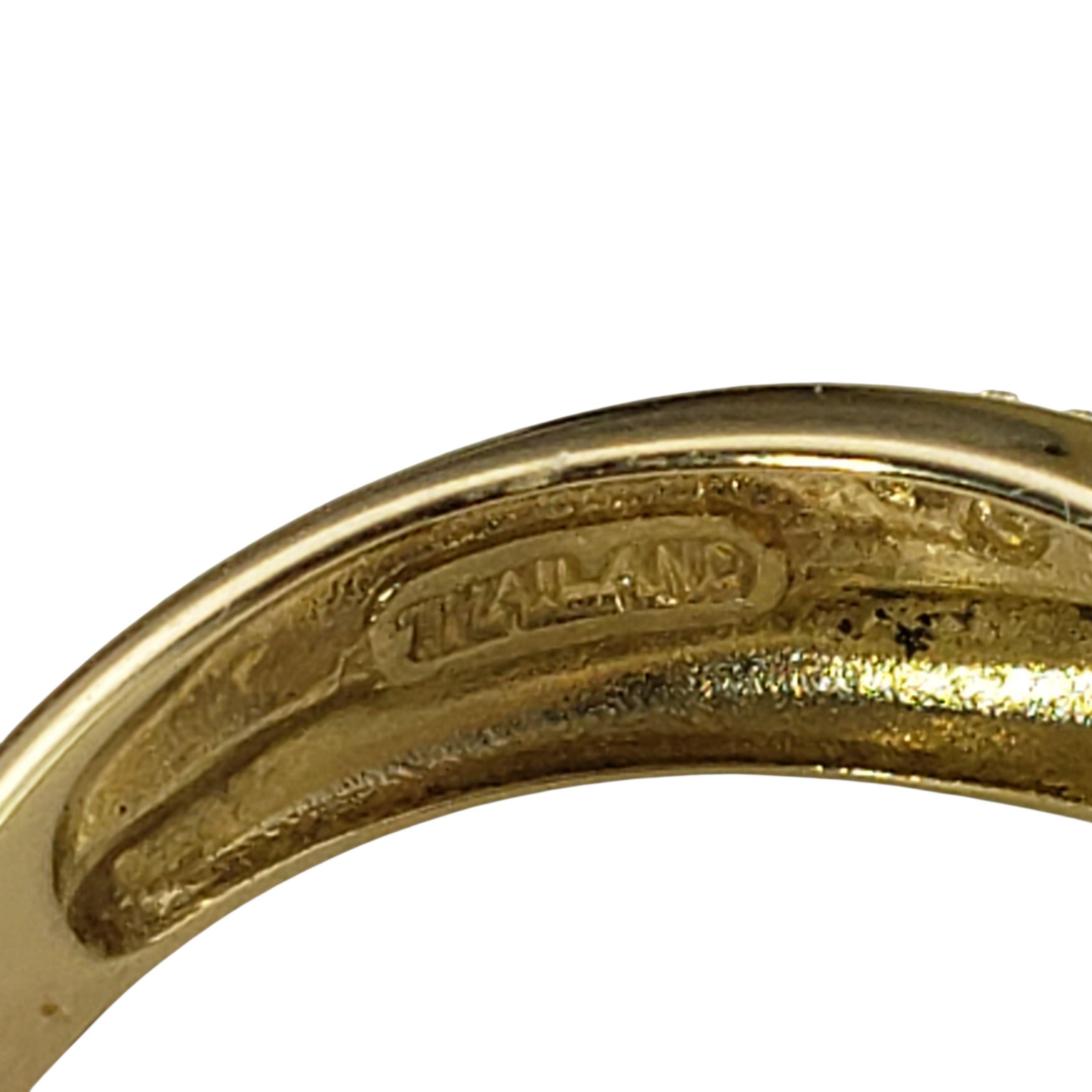 Anello a fascia incrociata in oro e diamanti bicolore 14K misura 7,5 #23023 in vendita 1
