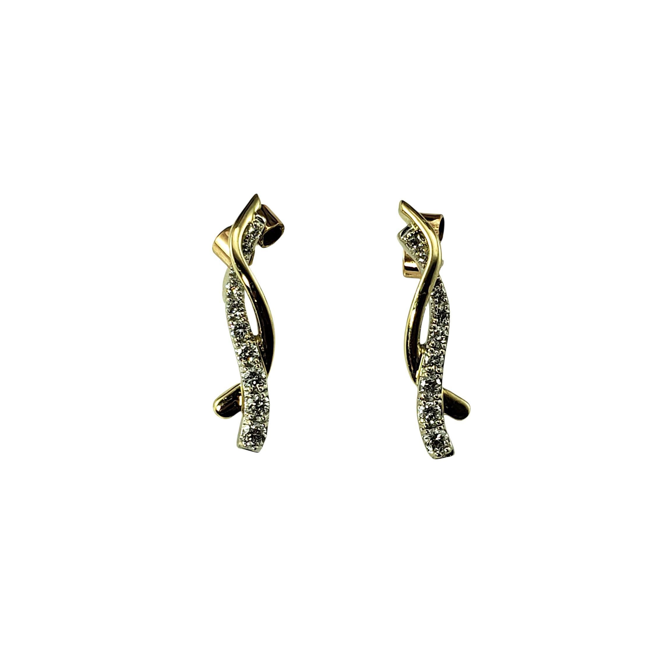 Orecchini pendenti in oro 14K bicolore e diamanti #23154