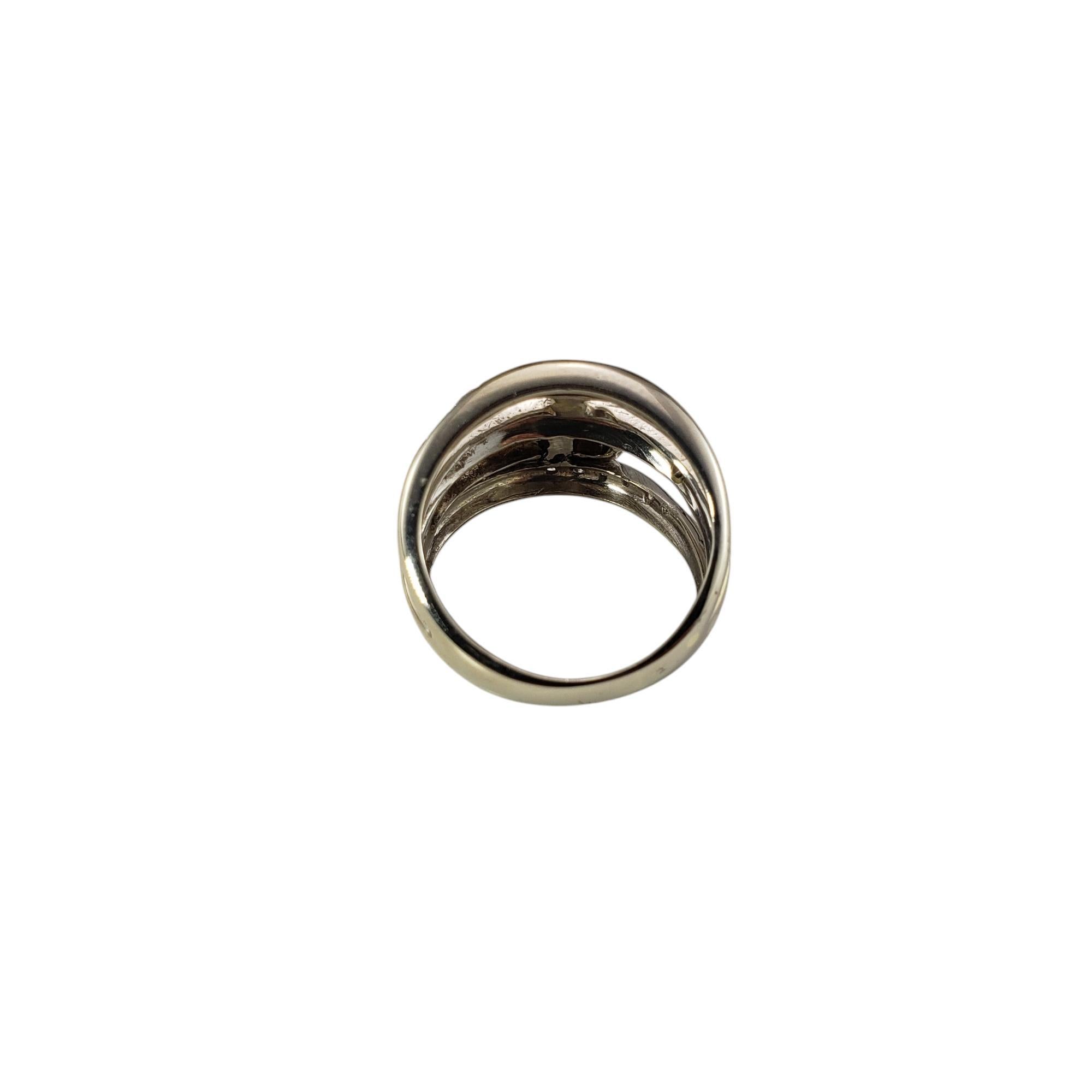 Anello a fascia multipla in oro e diamanti bicolore 14K misura 6,25 #19545 In condizioni buone in vendita a Washington Depot, CT