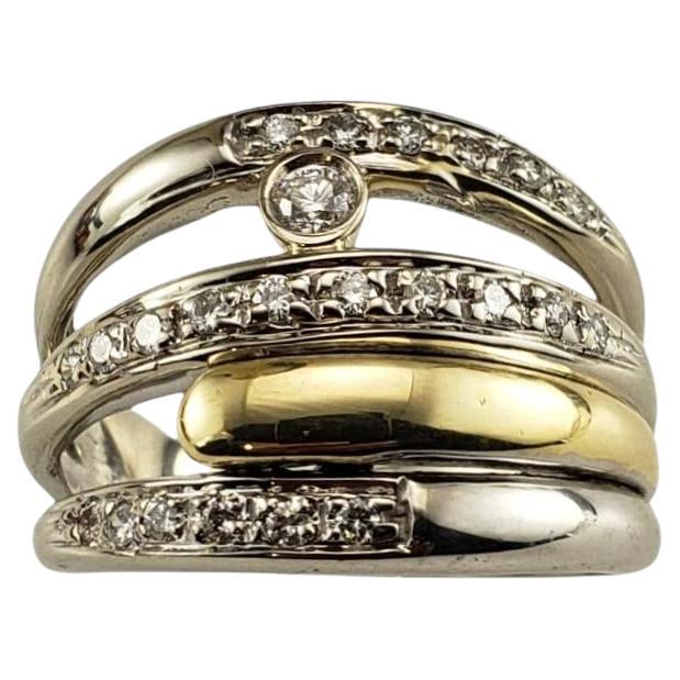 14K Two-Tone Gold and Diamond Multi Band Ring Size 6.25 #19545