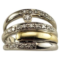 14K Two-Tone Gold and Diamond Multi Band Ring Size 6.25 #19545