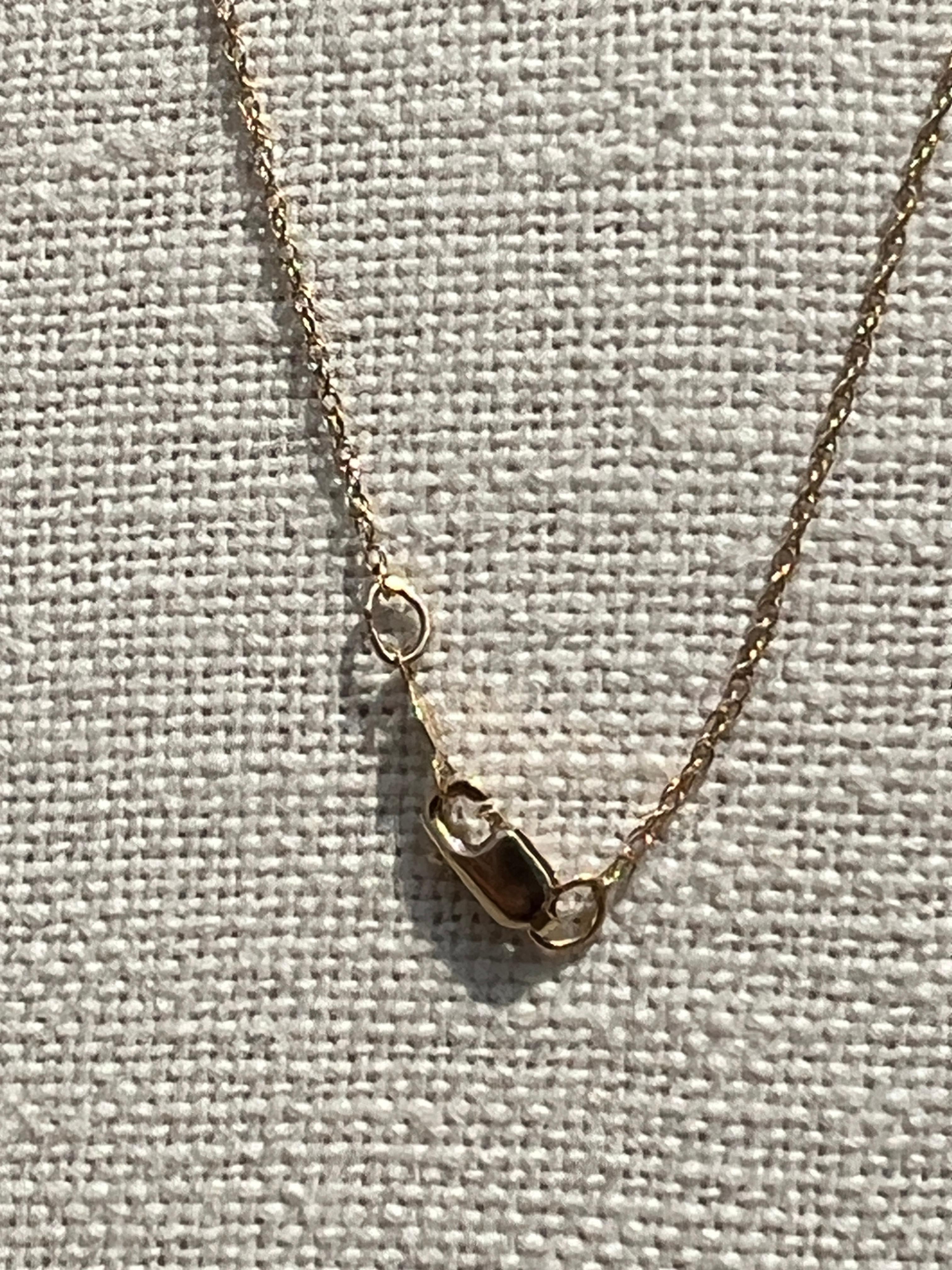 14k Two-Tone Gold and Diamond Pendant Necklace 4