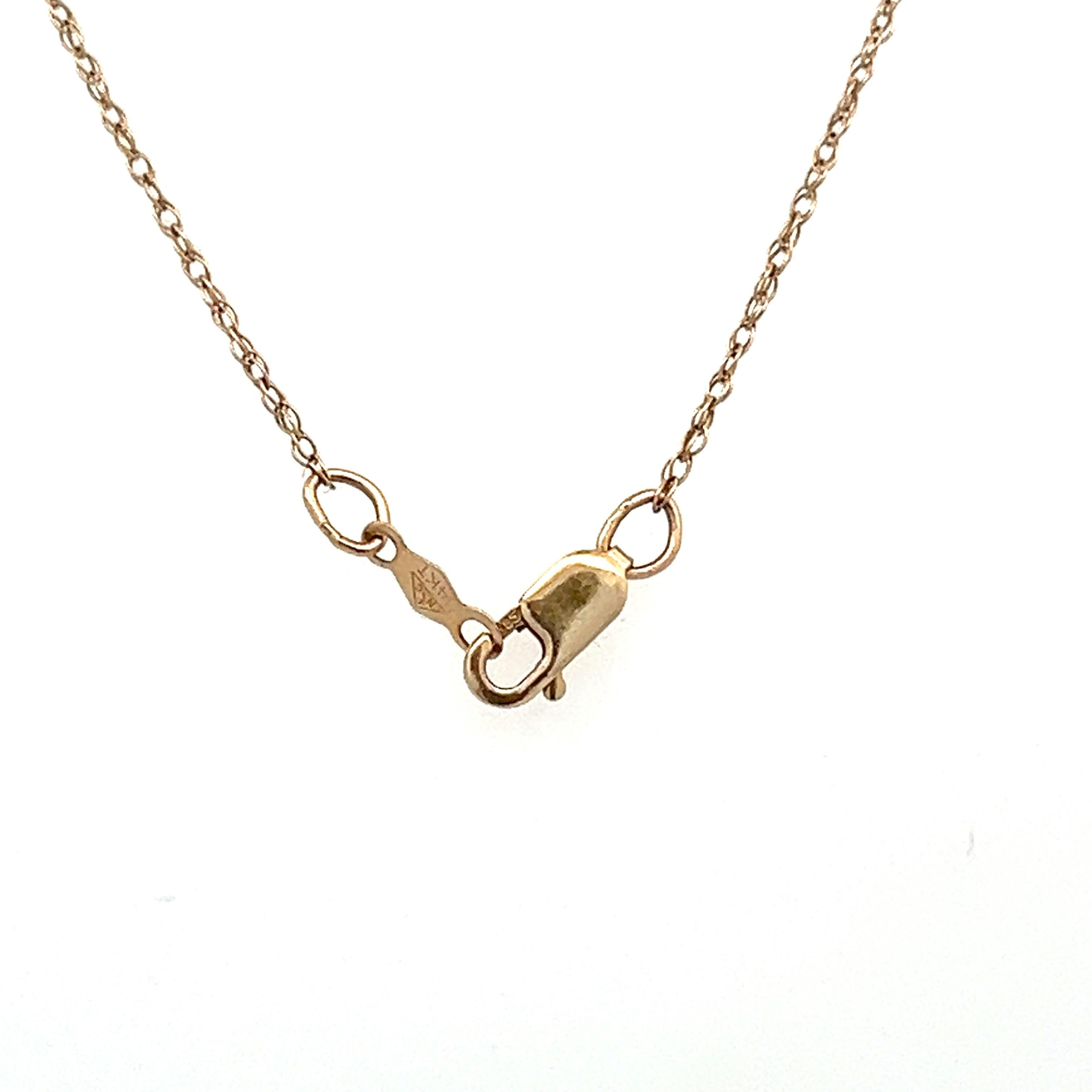 Contemporary 14k Two-Tone Gold and Diamond Pendant Necklace