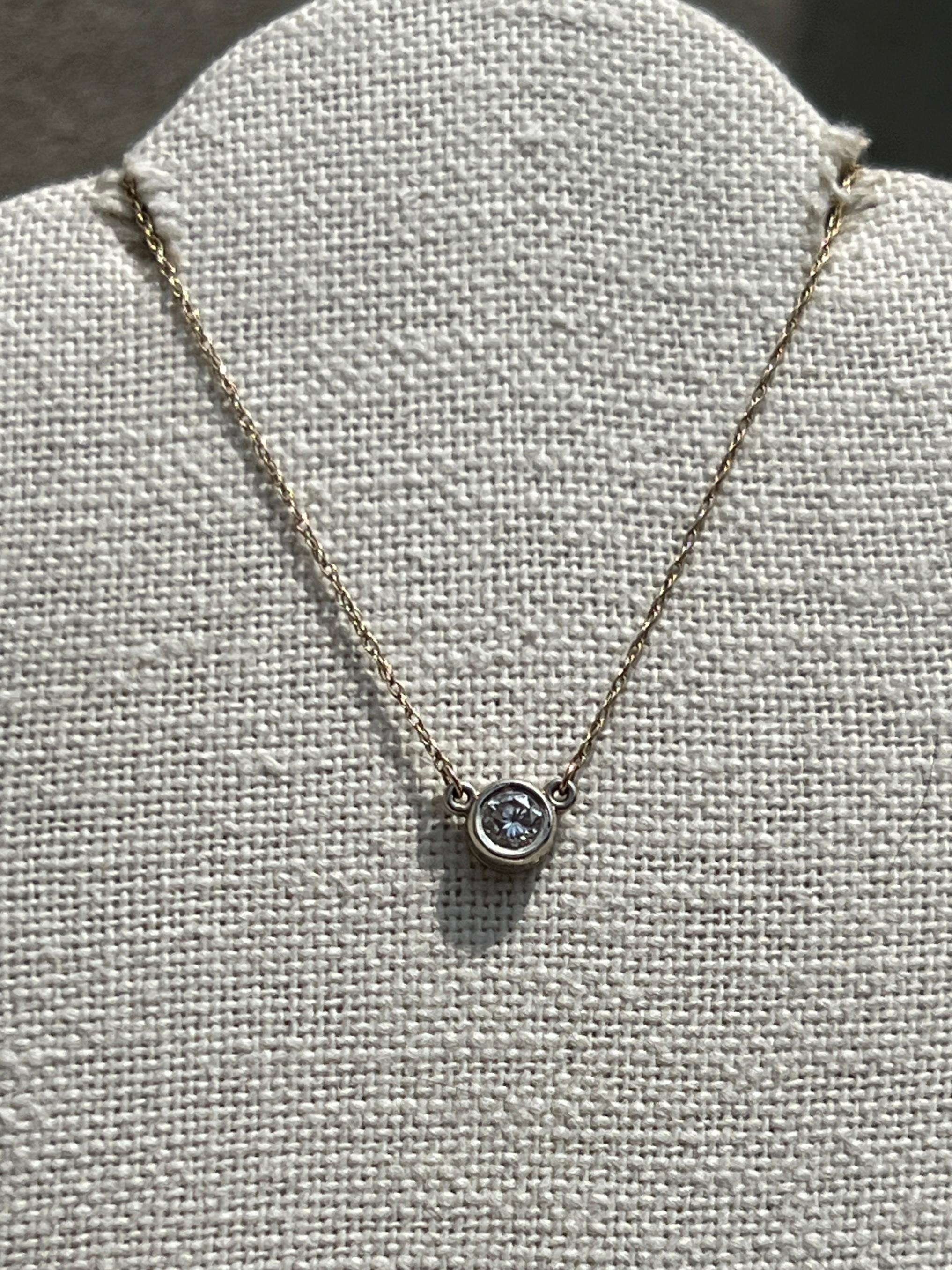 14k Two-Tone Gold and Diamond Pendant Necklace 1