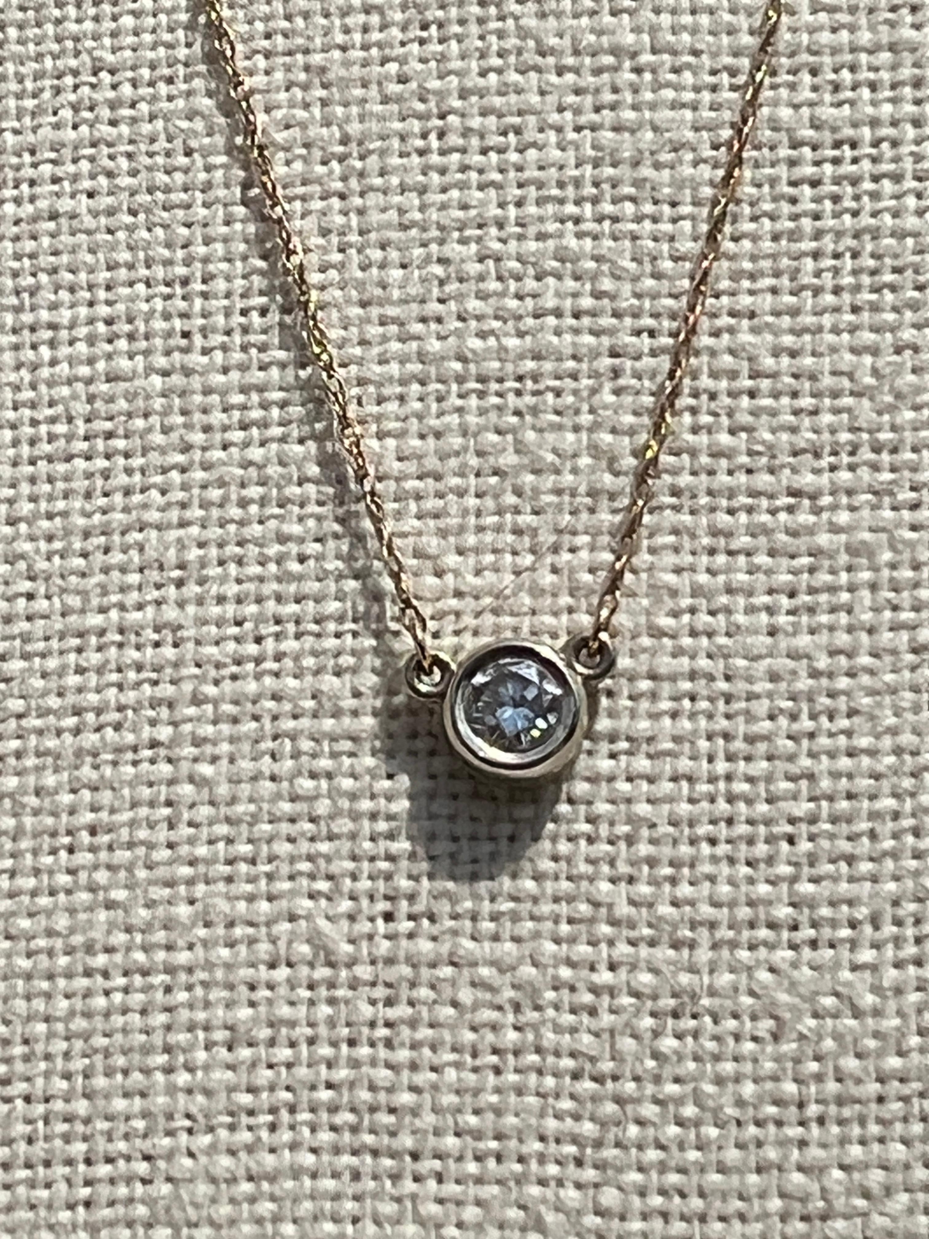 14k Two-Tone Gold and Diamond Pendant Necklace 3