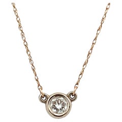 14k Two-Tone Gold and Diamond Pendant Necklace
