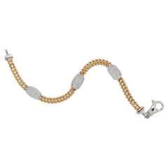 14K Two tone Gold and Natural Round Diamond Bracelet