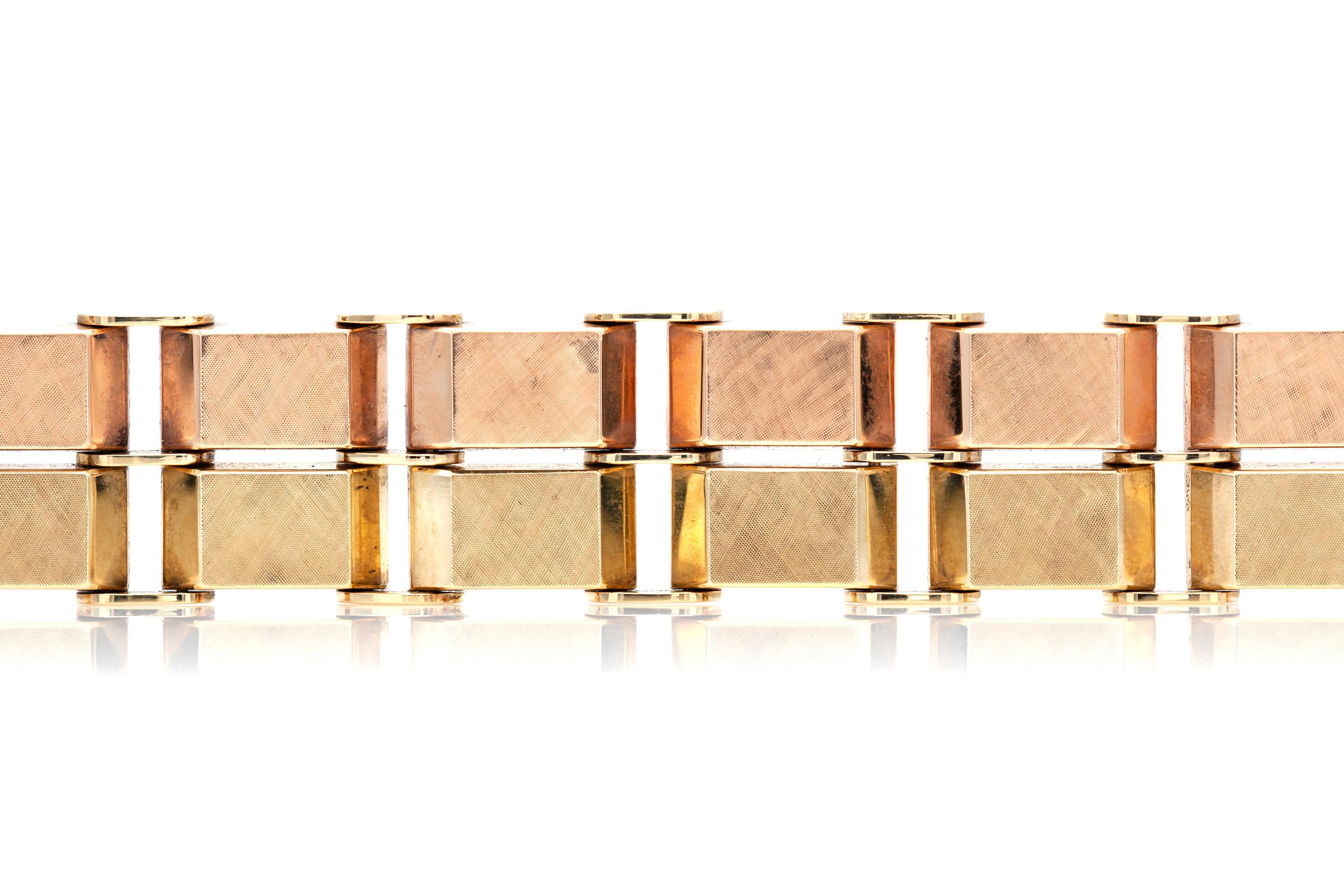 Bracelet en or bicolore 14 carats Bon état - En vente à New York, NY