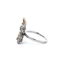 Bague papillon en or bicolore 14k avec diamant