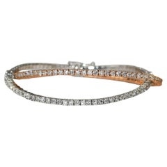 Bracelet en or bicolore 14K avec diamants 3.00ct