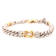 14K Two-Tone Gold Diamond Chain Bracelet
