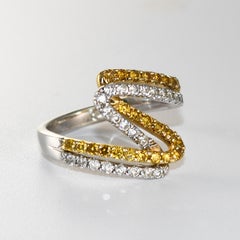 Anello Cocktail in oro 14K bicolore con diamante 1,00ct