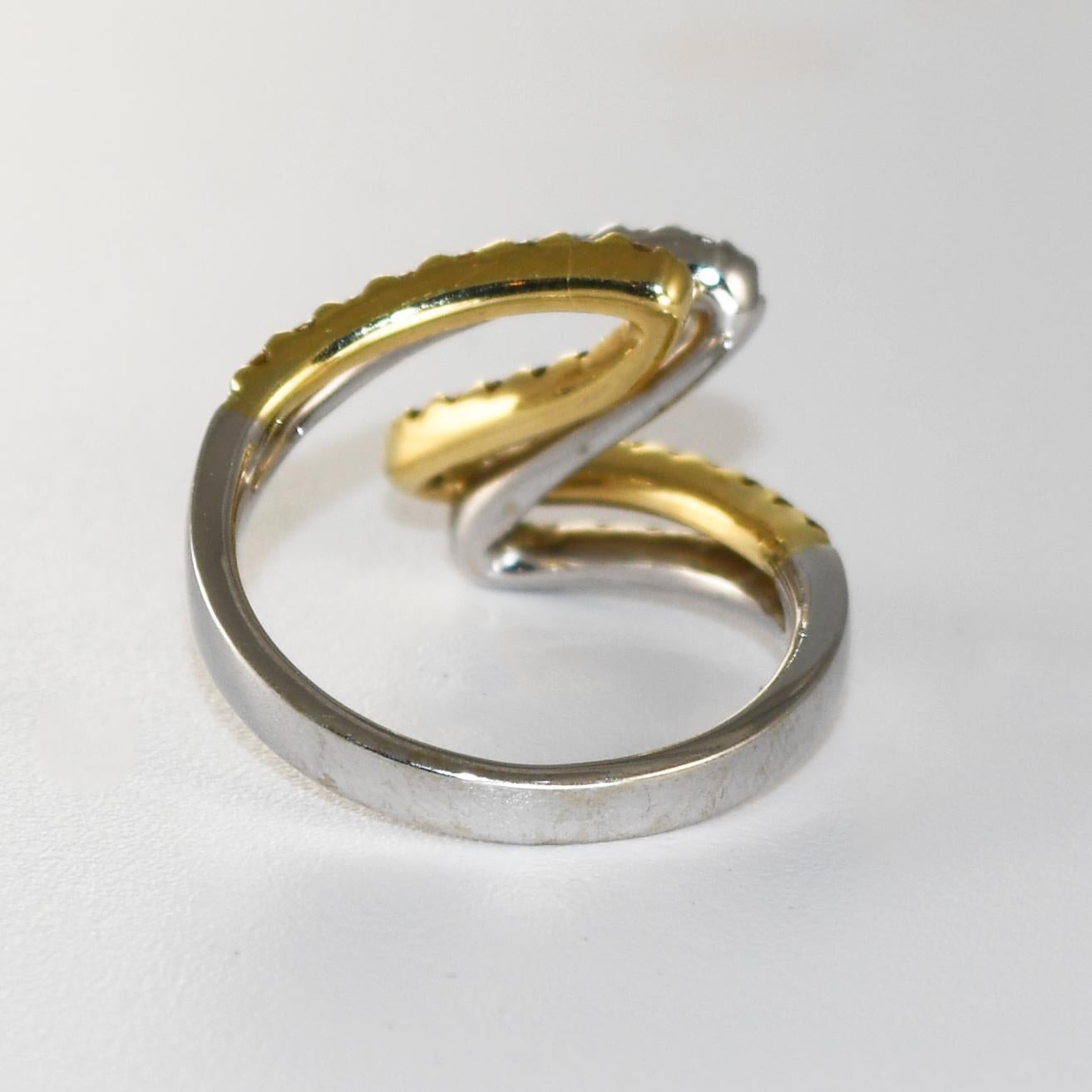 Anello Cocktail in oro 14K bicolore con diamante 1,00ct In condizioni ottime in vendita a Laguna Beach, CA