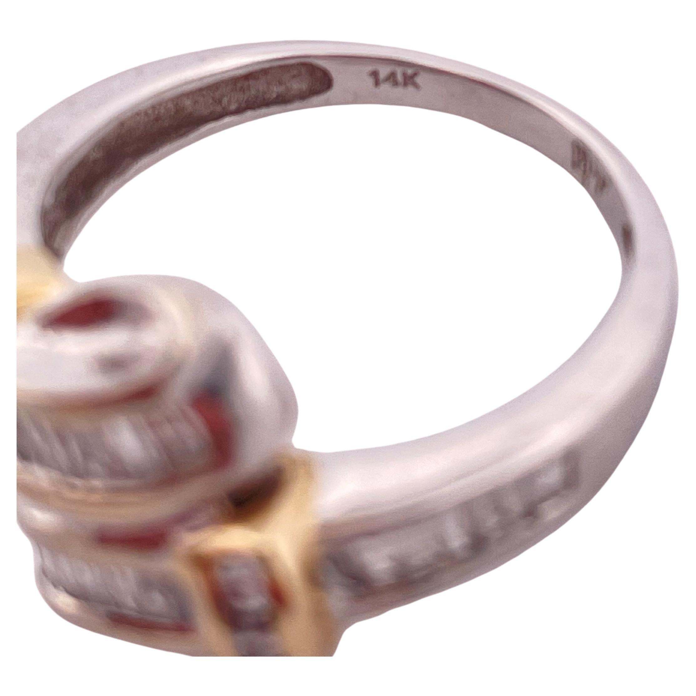 14k zweifarbiger Gold-Diamant-Ring im Angebot 2