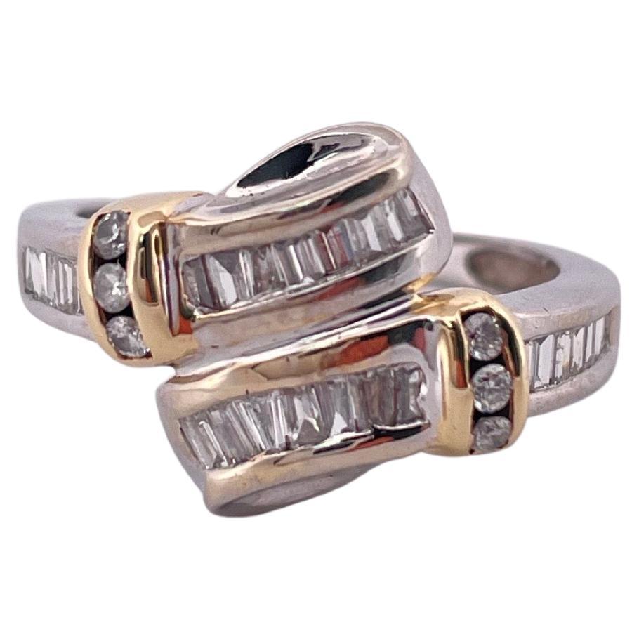 14k zweifarbiger Gold-Diamant-Ring