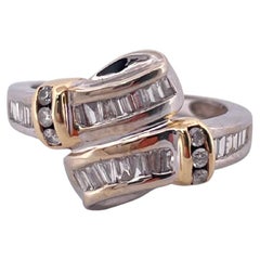 14k zweifarbiger Gold-Diamant-Ring