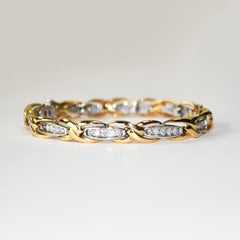 14K Two-Tone Gold Diamond Tennis Bracelet 1.00ct