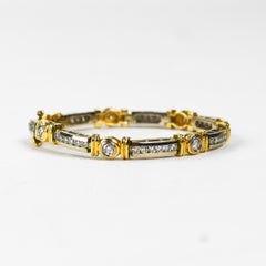 14K Two-Tone Gold Diamond Tennis Bracelet 1.50ct