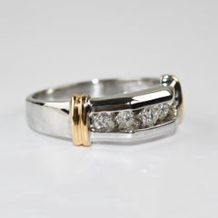 14K Two-Tone Gold Diamond Wedding Band 0.50ct