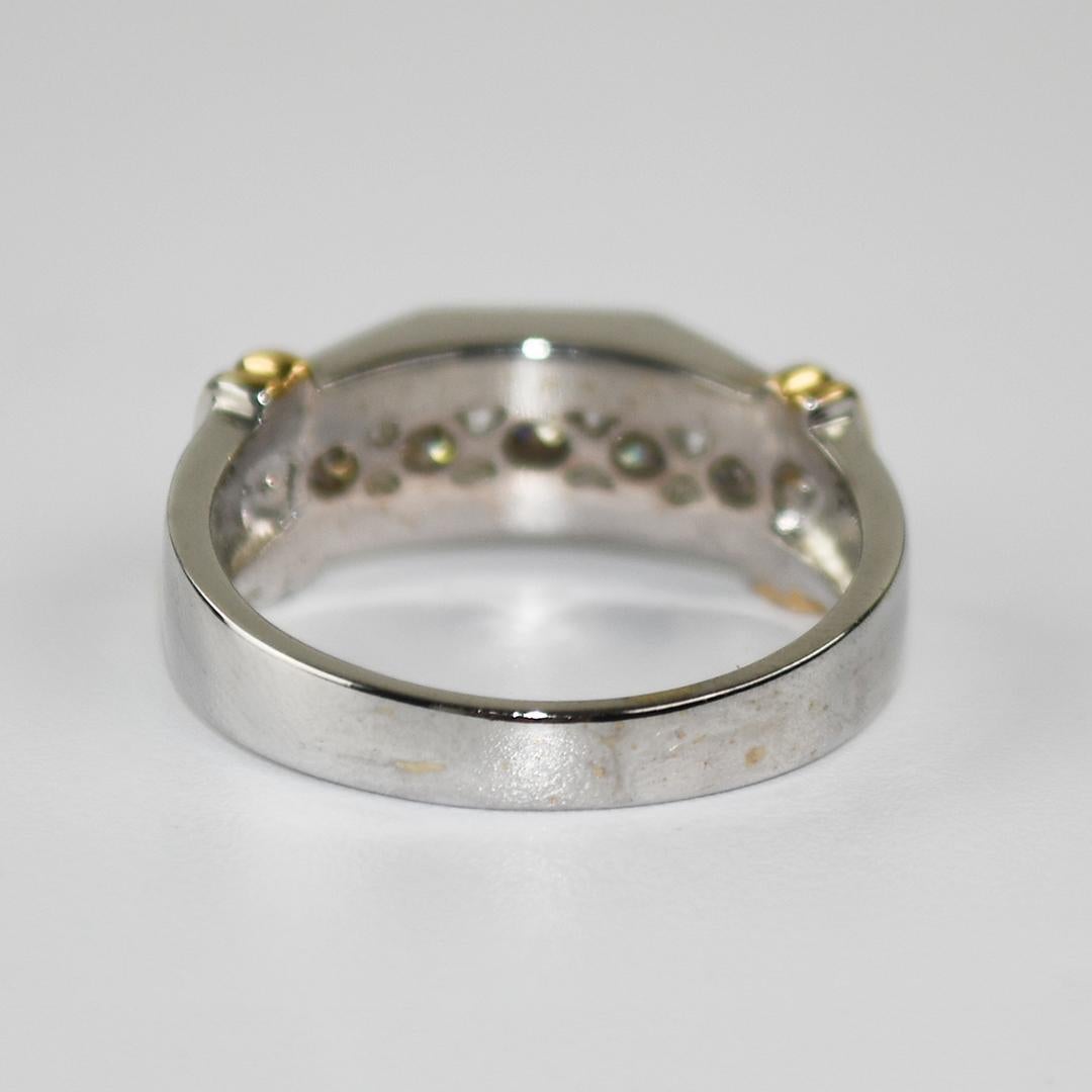 Fede nuziale in oro 14K bicolore con diamante 0,50ct in vendita 2