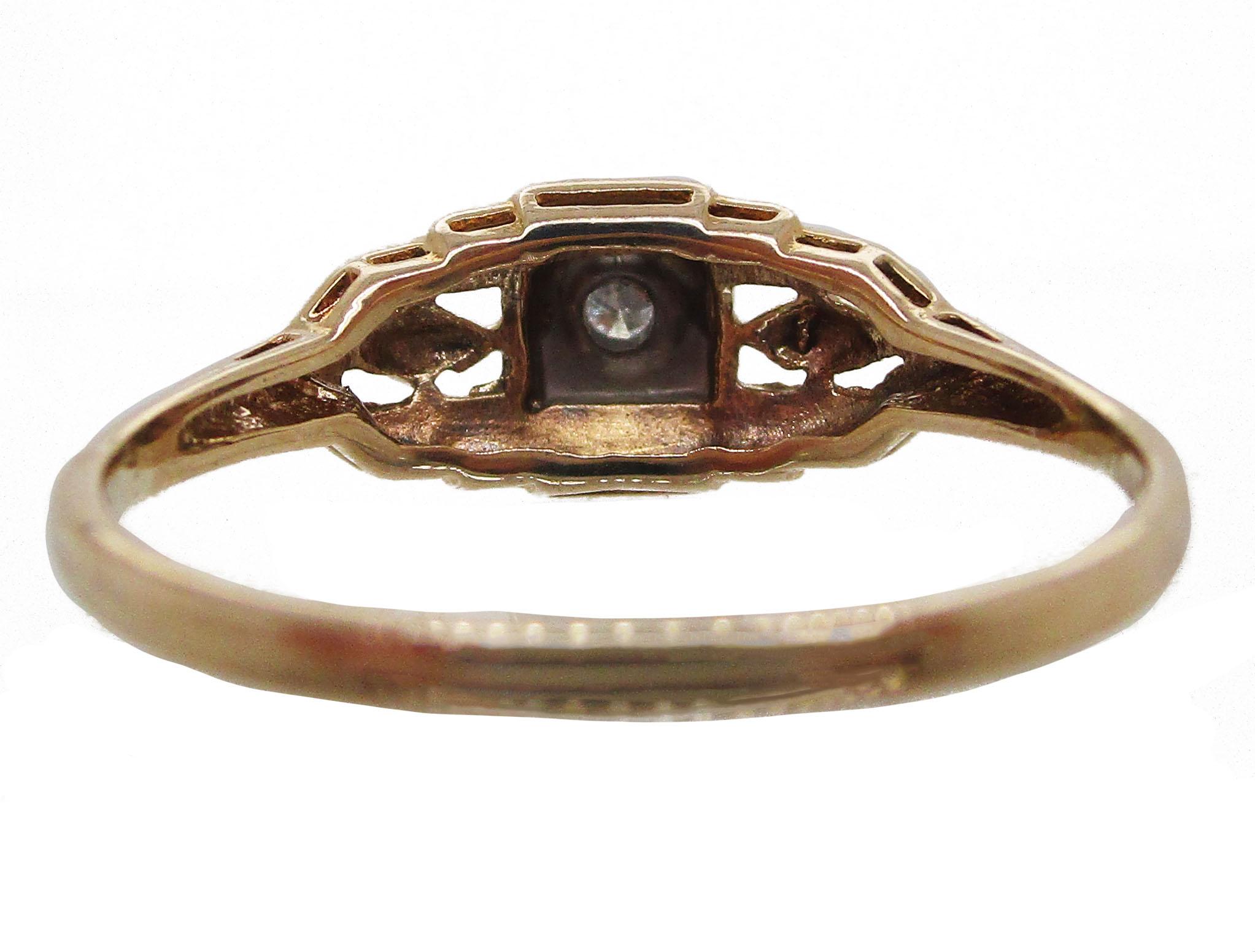 Women's 14 Karat Two-Tone Gold Estate Diamond Engagement Ring