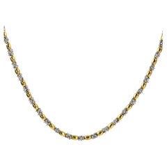 Collana con perline in oro 14K bicolore 21,3g