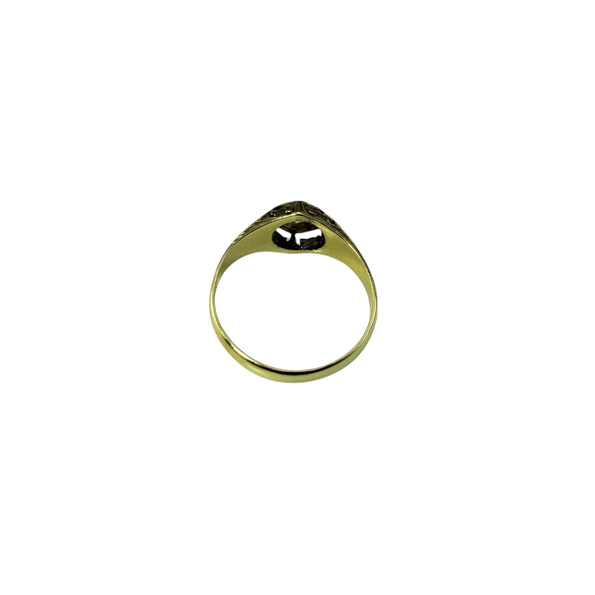 Women's 14K Two-Tone Gold Filigree Diamond Art Deco Style Ring Size 8.25 #21252 For Sale