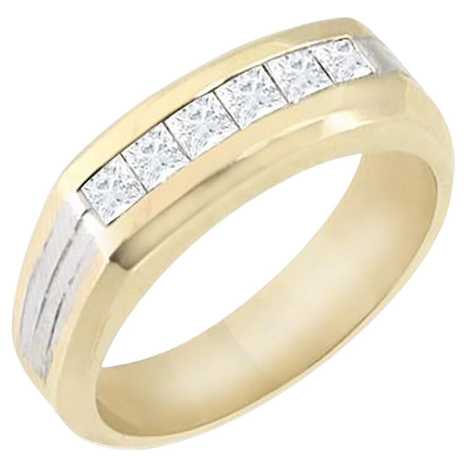 14K Two Tone Gold Men's Diamond Ring 0.65 TCW