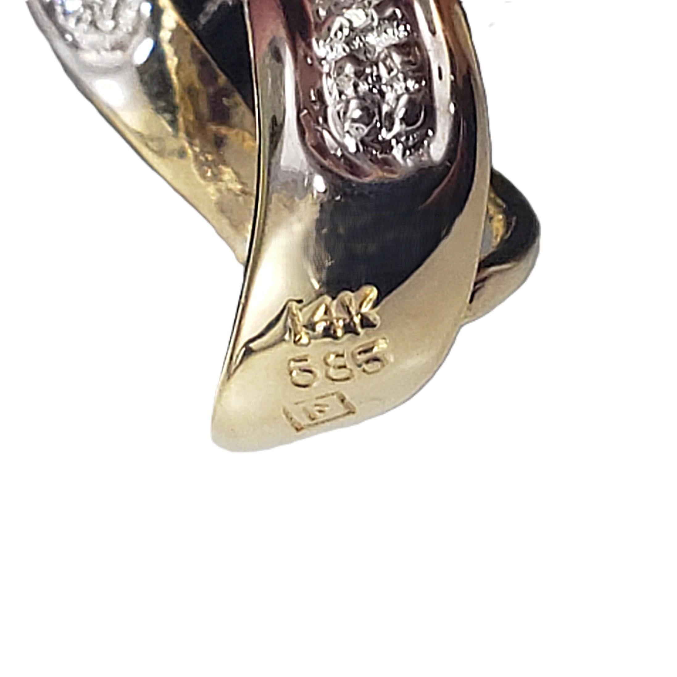 14K Two-Tone Gold Onyx and Diamond Puffy Heart Pendant #22225 Pour femmes en vente